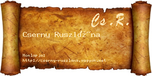 Cserny Ruszlána névjegykártya